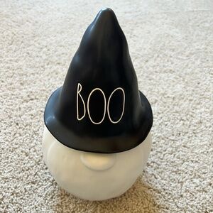 Rae Dunn Halloween Gnome with Black 'BOO' Hat
